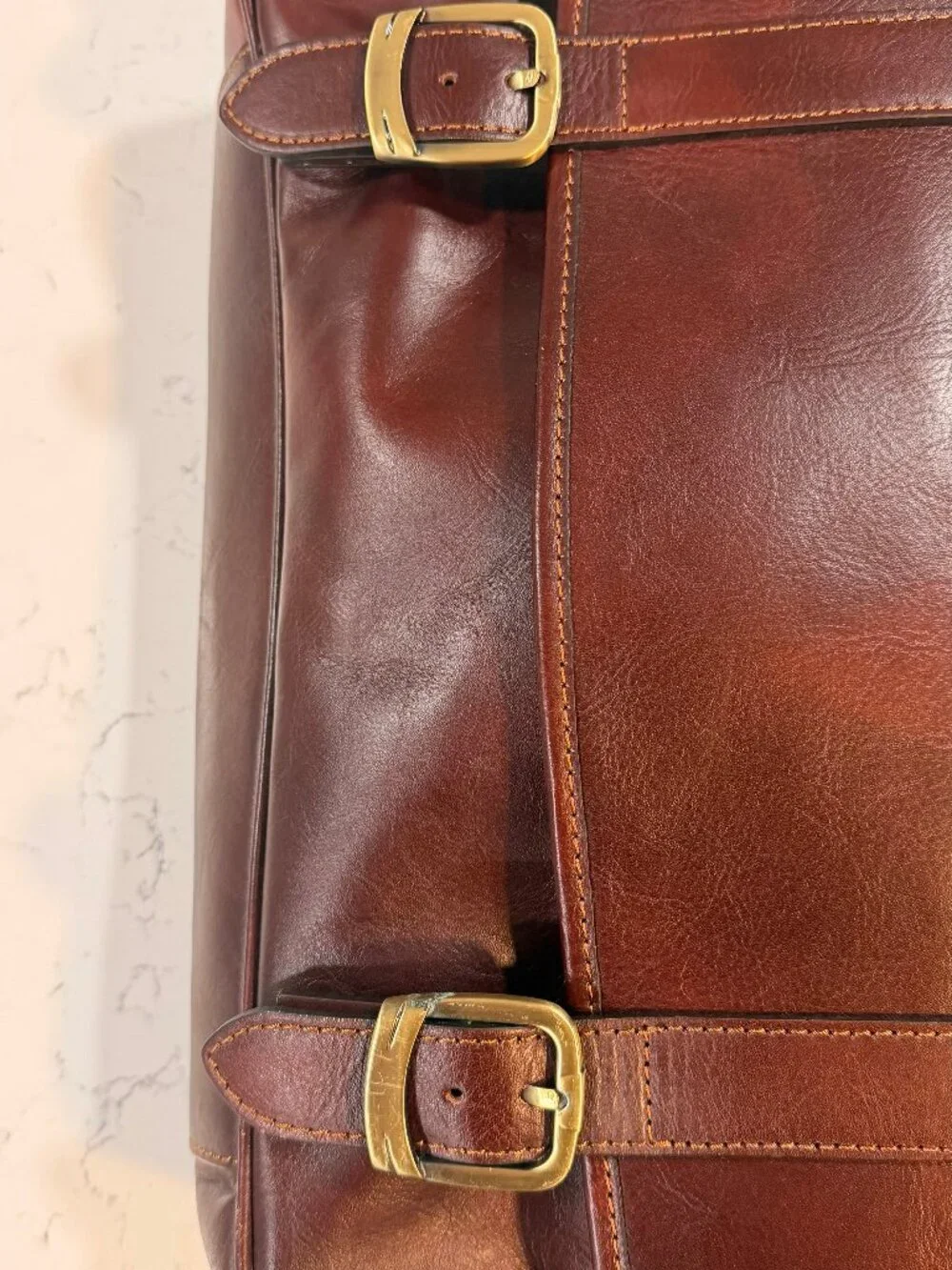 Lucaldo Made in Italy Brown Leather Messenger / Laptop Bag - Never Used 🤎